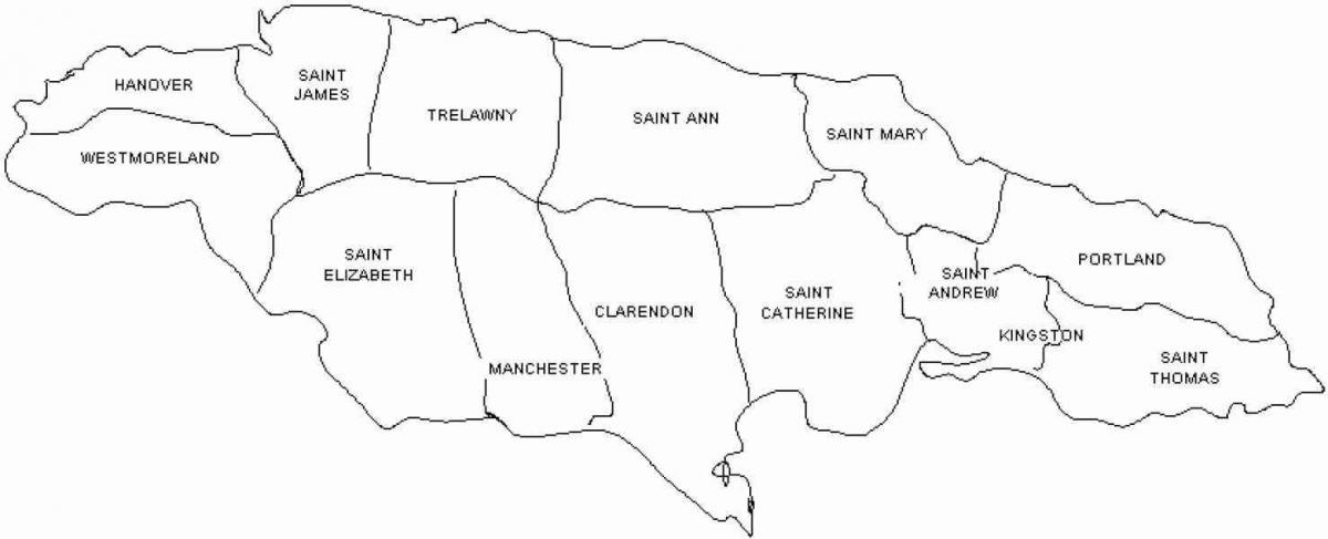 jamaica hartë dhe parishes