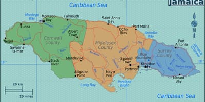 Jamaica tërheqjet hartë