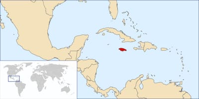 Jamaica i hartave në botë